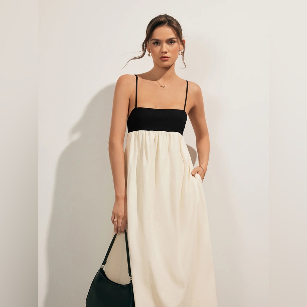 Commense Black and Cream Maxi Dress